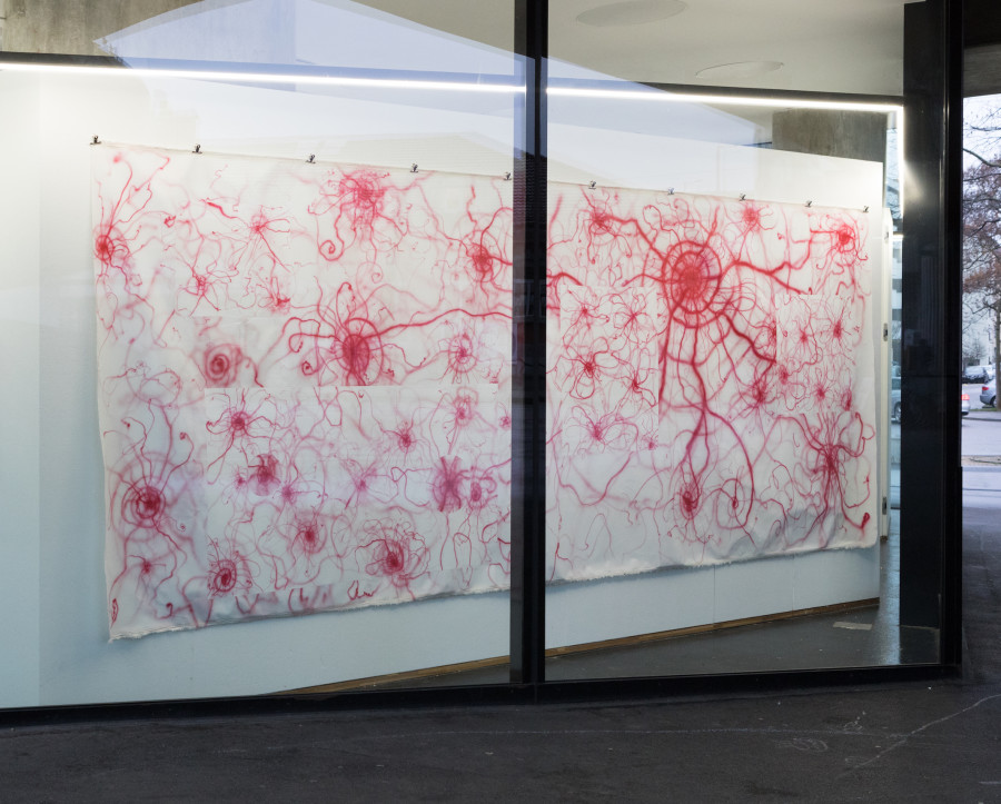Manutcher Milani, A visit to the Dentist, 2021. Acrylic and dispersion paint on primed canvas. 220 x 550 cm. Courtesy of artist and VITRINE London/Basel.