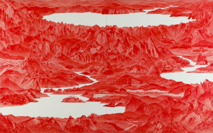 Sea Hyun Lee, Between Red33, 2007. Oil on canvas, two parts, each 250 × 200 cm. Photo: Sigg Collection, Mauensee © The artist