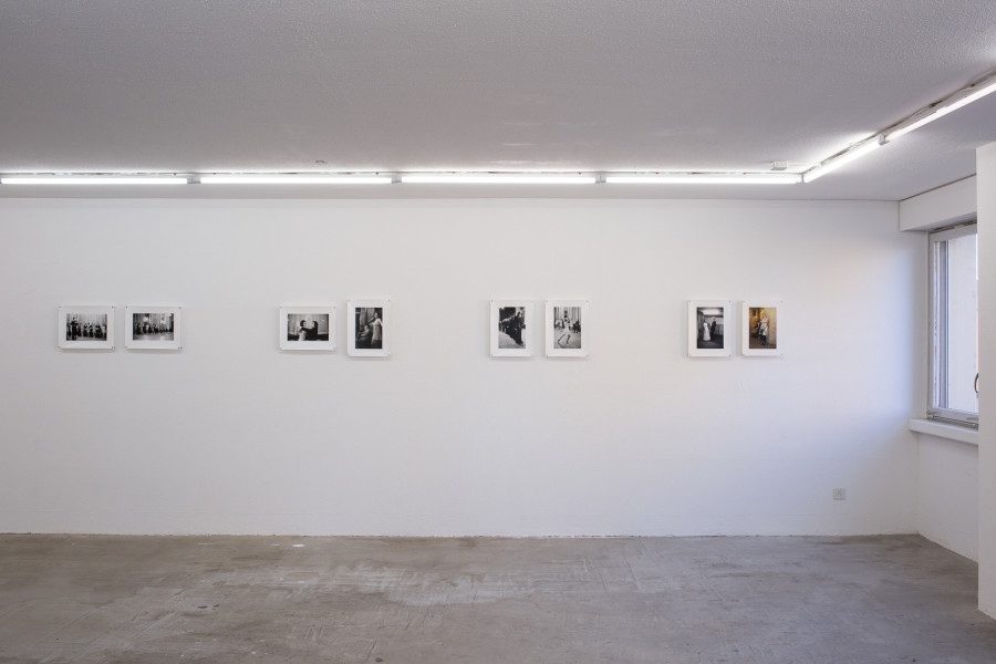 Exhibition view, Pirouettenschwindel, HAMLET. From left to right: Iren Stehli, Tanzstunden Prag, 1974-1977, 41x30cm ; Iren Stehli, Tanzstunden und Bälle Prag, 2012-2014, 41x30cm. Photo credit: Leevi Toija