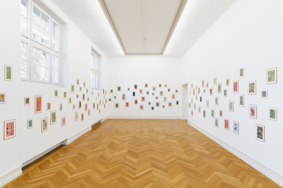 Jean-Frédéric Schnyder, Billige Bilder, 2000–2019, Ölfarbe auf Textil, Karton, 162 Stück / Oil on textile, cardboard, 162 pieces. Courtesy Galerie Eva Presenhuber Zürich / New York. Photo: Gunnar Meier