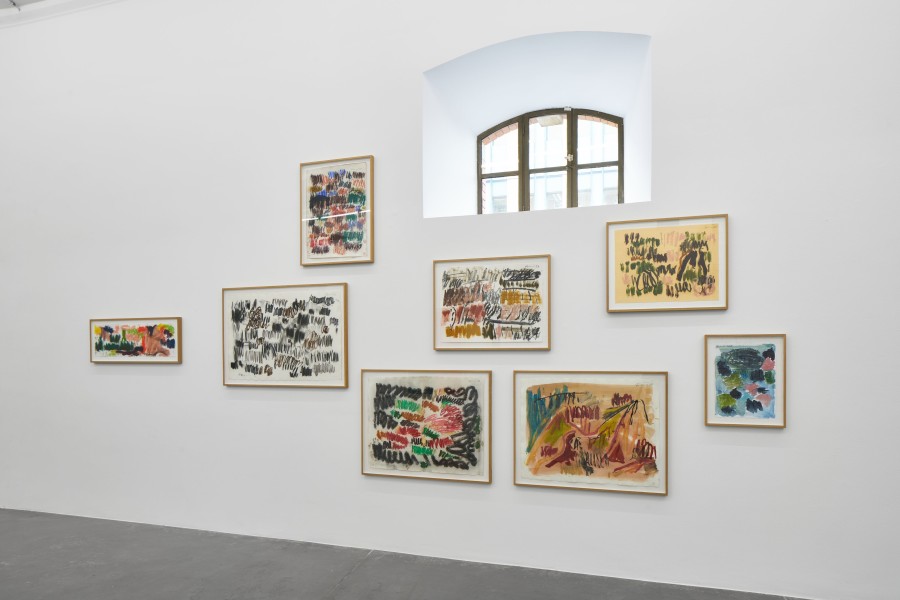 Installation view, ‘Günther Förg. Arbeiten auf Papier / Works on Paper / Oeuvres sur Papier: 1975 – 2009’ at Hauser & Wirth Zurich, Limmatstrasse, 27 September – 20 December 2024 © Estate Günther Förg, Suisse / 2024, ProLitteris, Zurich. Courtesy Estate Günther Förg and Hauser & Wirth. Photo: Jon Etter