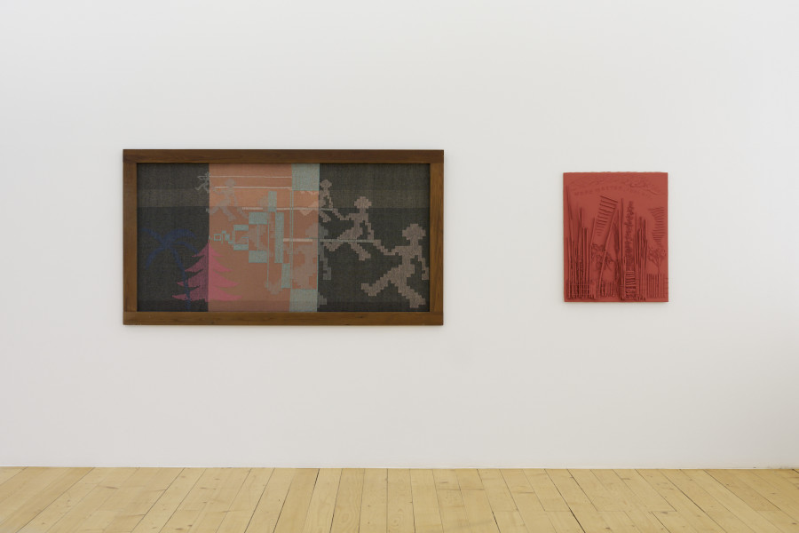 Installation view, Charlotte Johannesson, Longing, c. 1970 ; More Matter, Less Art, 2018, Kunsthalle Friart Fribourg, 2023. Photo : Guillaume Python. Courtesy of the artist and Kunsthalle Friart Fribourg