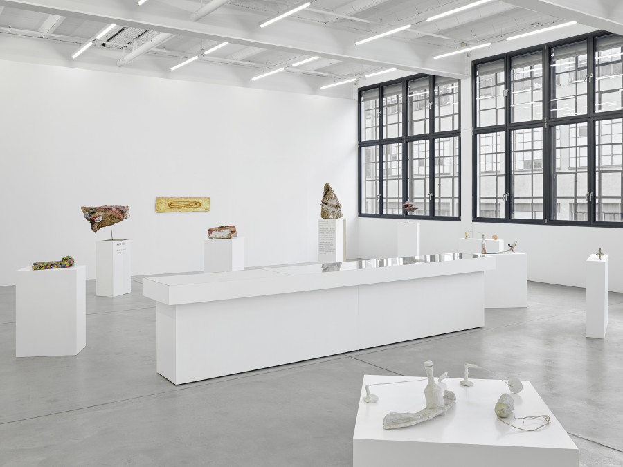 Installation view, Franz West, Die frühen Werke / Early Works, Galerie Eva Presenhuber, Maag Areal, Zurich, 2025. © Archiv Franz West © Estate Franz West. Courtesy the artist and Galerie Eva Presenhuber, Zurich / Vienna. Photo: Stefan Altenburger Photography, Zürich