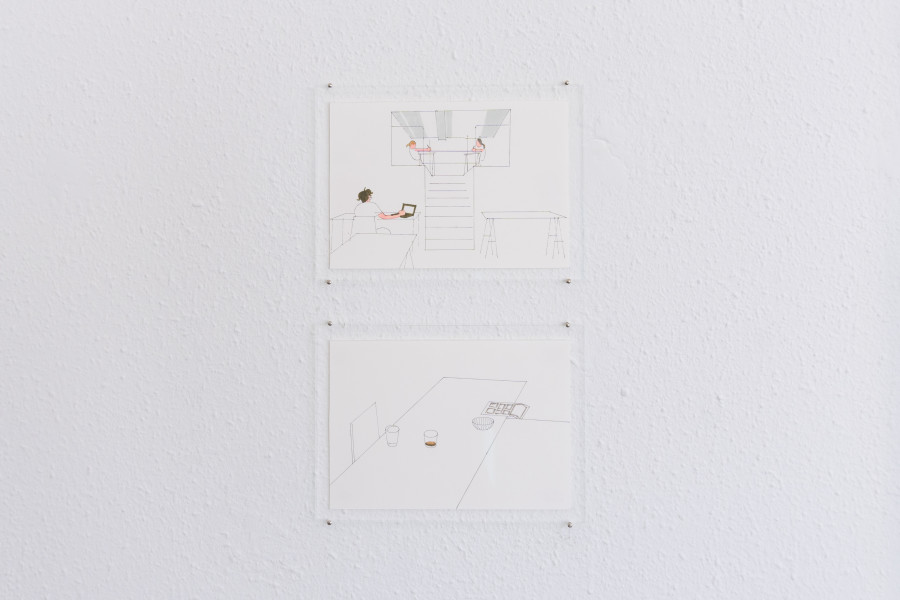 Exhibition view, Mix, Saehan Parc and Thilda Bourqui, Halmet, Zürich, 2026. Photo credit: WALENTINA