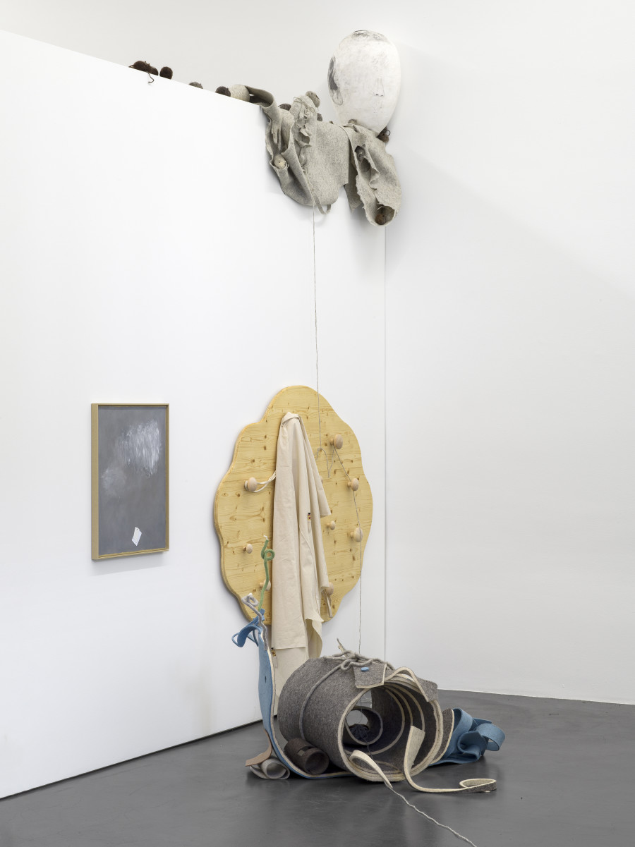 Installation view, Min Yoon, Perspectives + ing, Galerie Francesca Pia, Zurich, 2024. Photo: Cedric Mussano