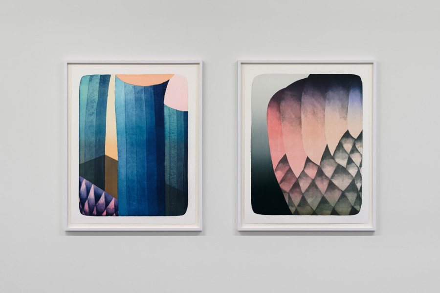 Installation view, NEOGEO, Décalages féminins, works by Andrea Heller, Edition VFO, Zürich, 2025. Photography by Bernhard Strauss
