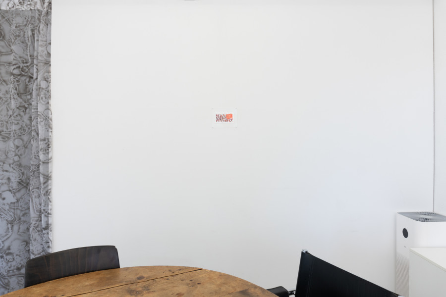 Exhibition view, Mix, Saehan Parc and Thilda Bourqui, Halmet, Zürich, 2026. Photo credit: WALENTINA