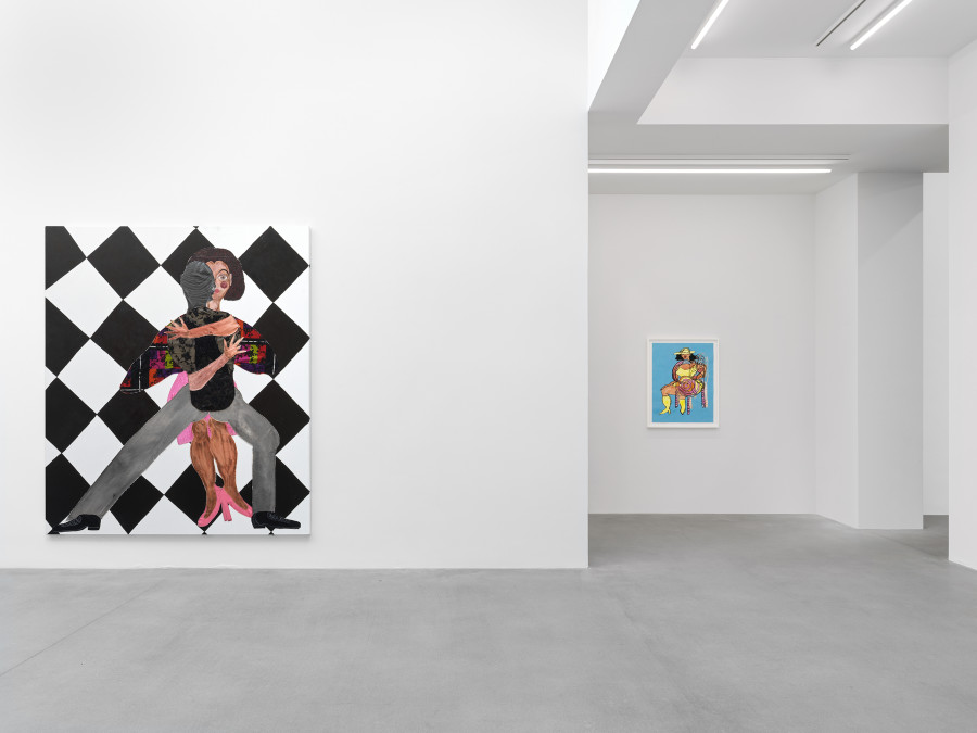 Installation view, Tschabalala Self, Spaces and Places, Galerie Eva Presenhuber, Zurich, Maag Areal, 2023. Courtesy the artist and Galerie Eva Presenhuber, Zurich / Vienna Photo: Stefan Altenburger Photography, Zürich