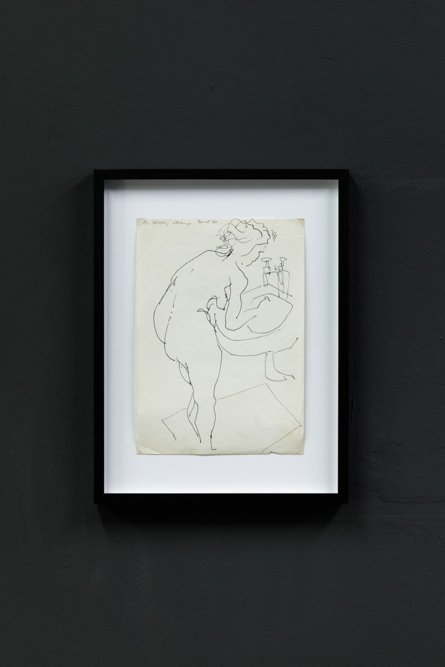 John Berger, A. washing stockings, 1956, ink on paper, 21 x 29.7 cm Photo: Kilian Bannwart