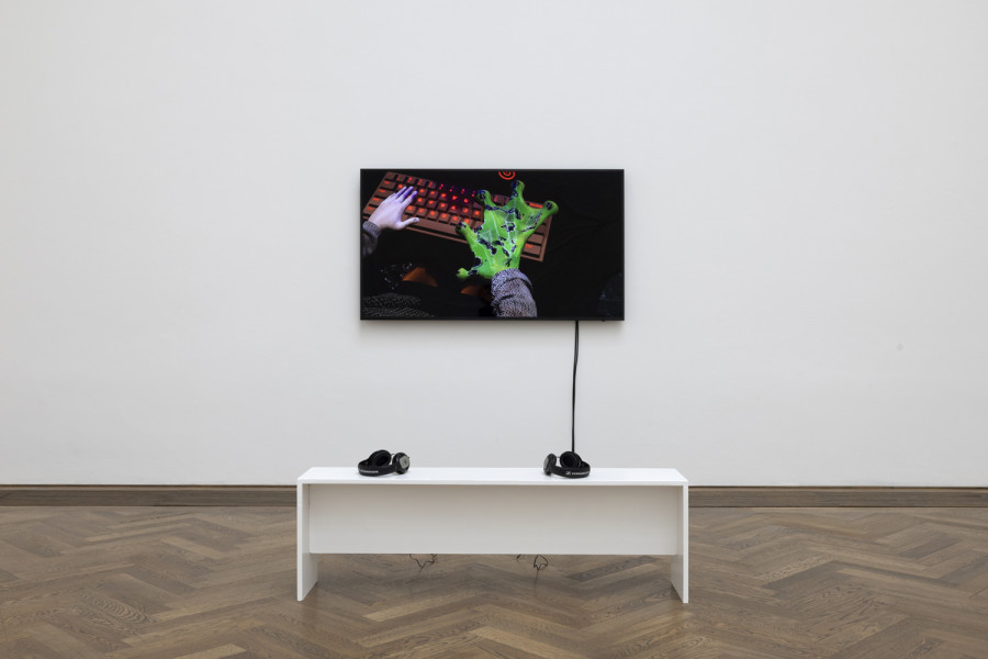 Elin Gonzalez and Callum Ross, Clockwatchers, 2021. Installation view, Kunstkredit Basel-Stadt 2022, Cat’s Cradle, Kunsthalle Basel. Photo: Gina Folly / Kunstkredit Basel-Stadt