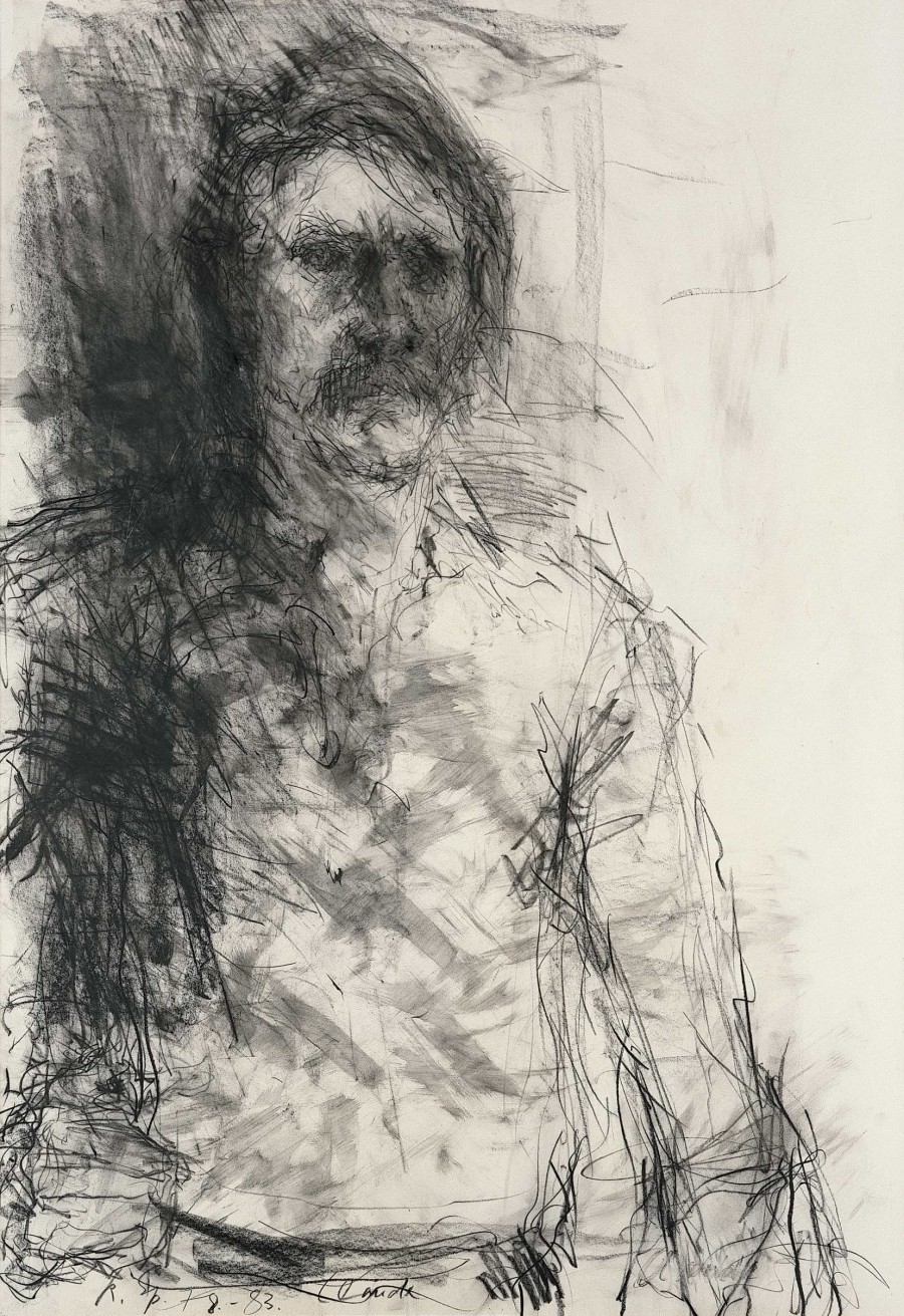 Rolf Spinnler (1927–2000), Claude Perrelet, 1978/83, Kohle auf Papier, 97 x 67 cm, Kunstmuseum Solothurn, Schenkung aus dem Nachlass Rolf Spinnler, 2006