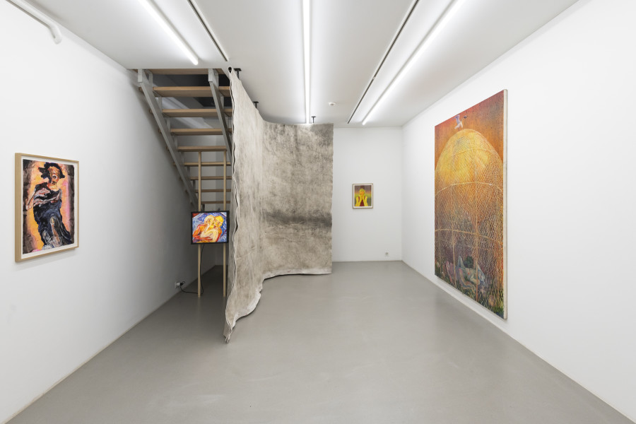 Installation view, Andriu Deplazes, Nasse Augen, Galerie Peter Kilchmann, 2025.