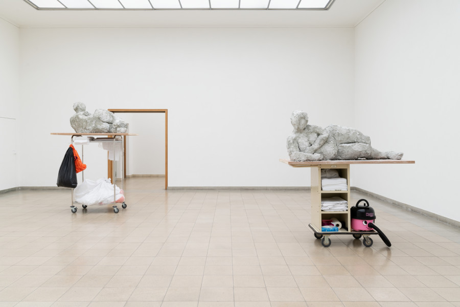 Nicole Wermers, Reclining Fanmail, exhibition view, Kunsthaus Glarus 2022. Photo: Gunnar Meier
