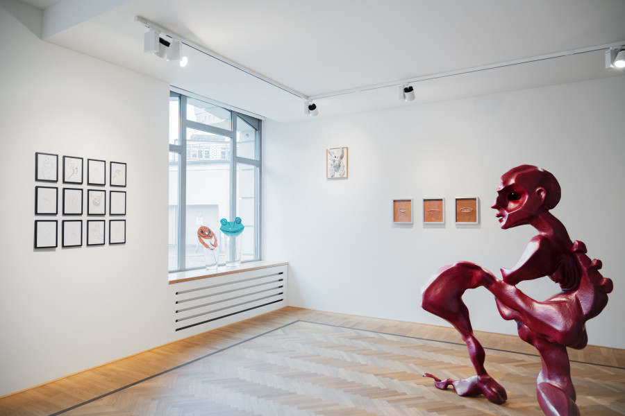 Installation shots of "Creatures & Masks", exhibited at Galerie Fabian Lang, Zurich, (29 February - 13 April 2024). Credit: Courtesy of the artists and Galerie Fabian Lang. Copyright: © Galerie Fabian Lang