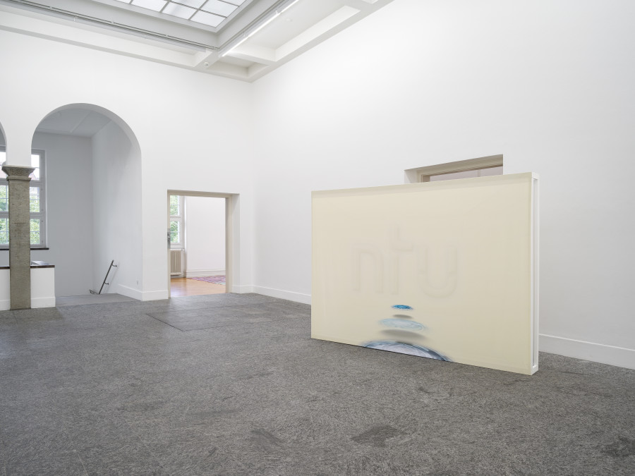 Exhibition view, ntu, Nolan Oswald Dennis, Tabita Rezaire, Bogosi Sekhukhuni, Kunsthalle Bern, 2023. Courtesy of the artists, photo: Cedric Mussano