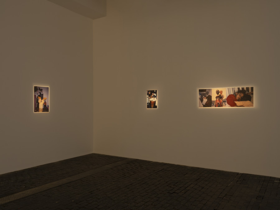 Exhibition view of Re/member Your House with the project the AfroGreeks by Døcumatism and a solo show by Menelaos Karamaghiolis at Centre d’Art Contemporain Genève (November 1st‒December 23, 2023). © Centre d’Art Contemporain Genève. Photo: Julien Gremaud