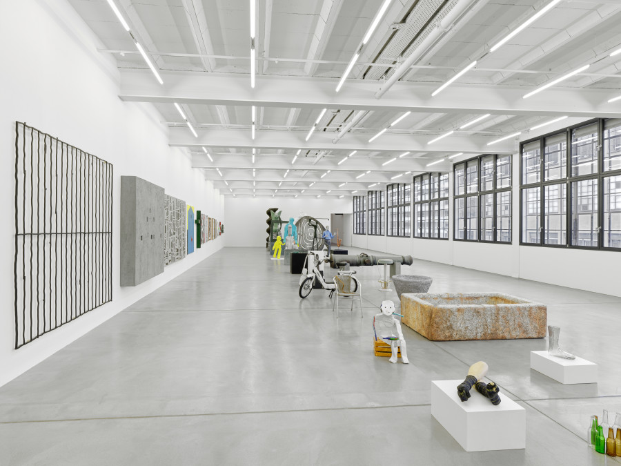 Installation view, Valentin Carron, The Slope (Works 2005–2026), Galerie Eva Presenhuber, Maag Areal, Zurich, 2026. © Valentin Carron. Courtesy the artist and Galerie Eva Presenhuber, Zurich / Vienna. Photo: Stefan Altenburger Photography, Zürich