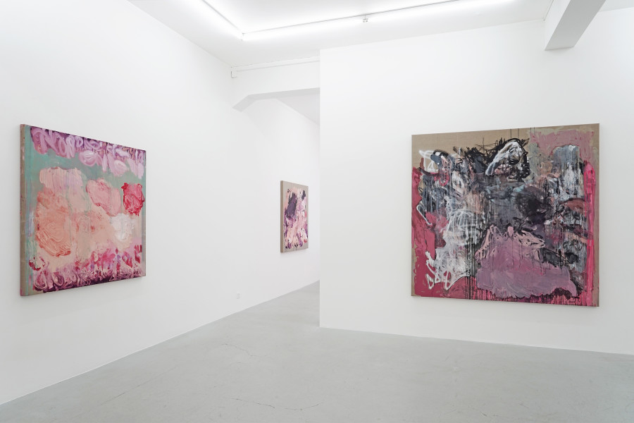 Exhibition view, Eleni Gkinosati, New Paintings, Lullin + Ferrari, 2024.