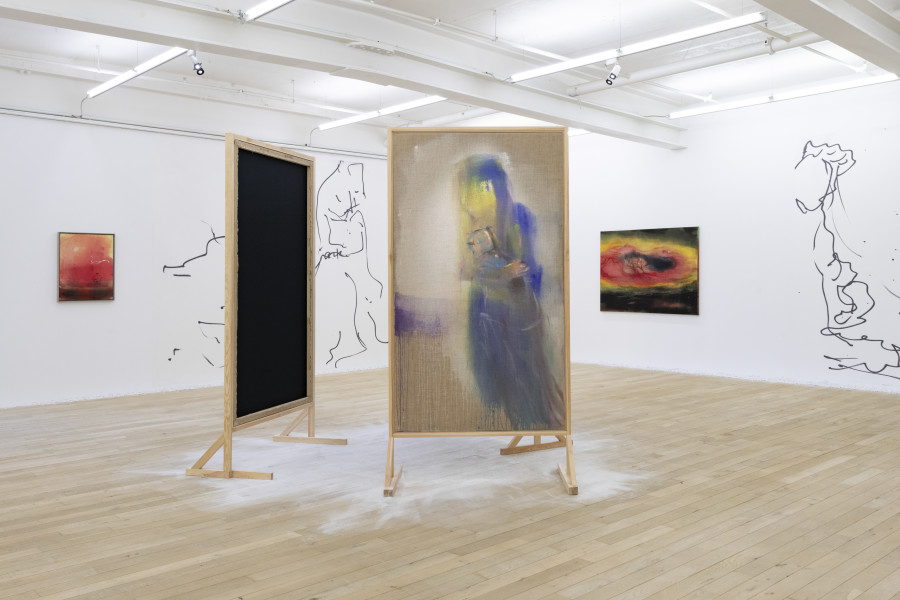 Installation view, Leiko Ikemura, Cosmic Mom, Galerie Peter Kilchmann, 2024.