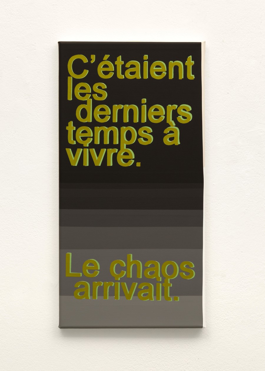 Andreas Hochuli, Chaos, 2025, acrylic on canvas, 50 x 25 cm. Galerie Heinzer Reszler, 2026. Courtesy of the artist and the gallery