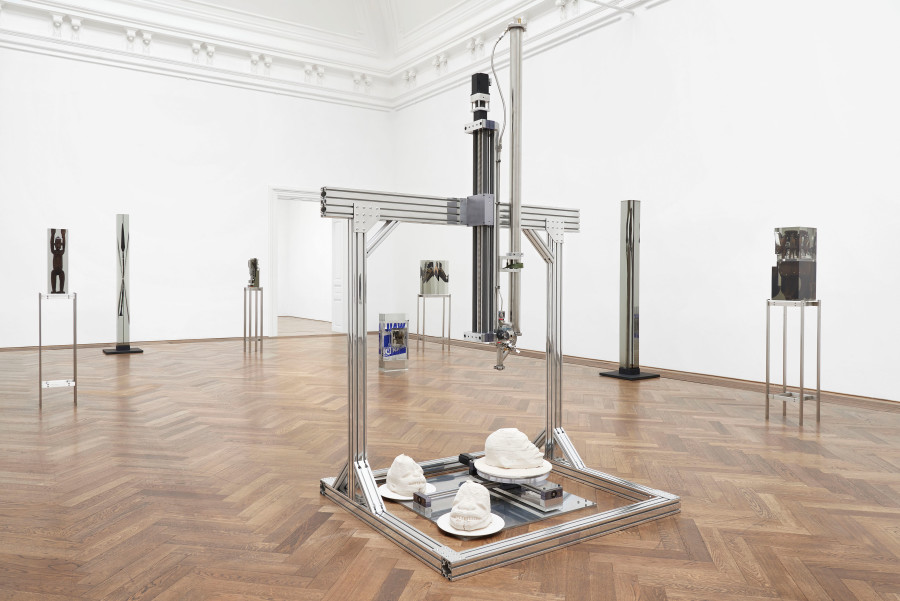 Matthew Angelo Harrison, installation view, Proto, Kunsthalle Basel, 2021. Photo: Philipp Hänger / Kunsthalle Basel