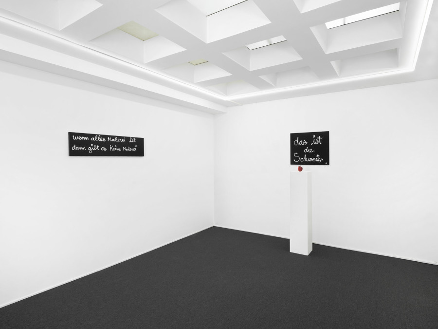 Exhibition view, Ben Vautier, What is the question?, galerie lange + pult, 2022. Photo credit: Julien Gremaud