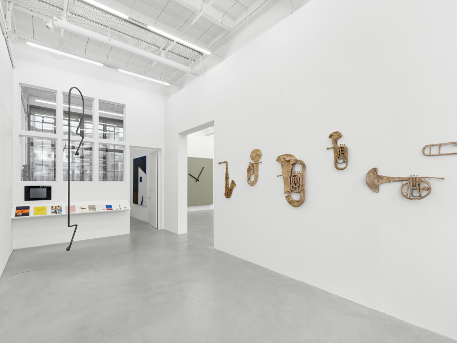 Installation view, Valentin Carron, The Slope (Works 2005–2026), Galerie Eva Presenhuber, Maag Areal, Zurich, 2026. © Valentin Carron. Courtesy the artist and Galerie Eva Presenhuber, Zurich / Vienna. Photo: Stefan Altenburger Photography, Zürich