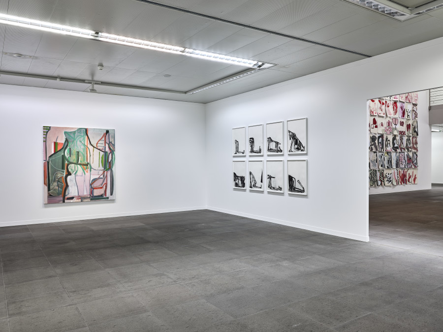 Installation view Amy Sillman. Oh, Clock!, Kunstmuseum Bern, 2024, photo: Rolf Siegenthaler, © Kunstmuseum Bern