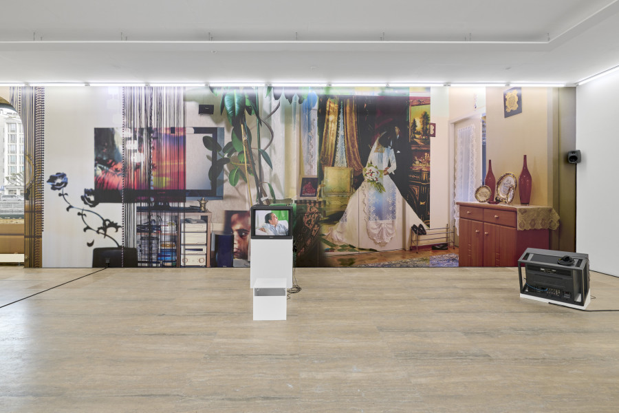 Exhibition view, Saga — Mythologie du départ
, Noha Mokhtar & Sahar Suliman, Halle Nord, Geneva, 2025. Photo credit: © Thomas Maisonnasse / Halle Nord, 2025